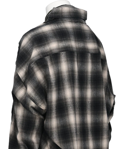 COMBINED CHECK × STRIPE SHIRT