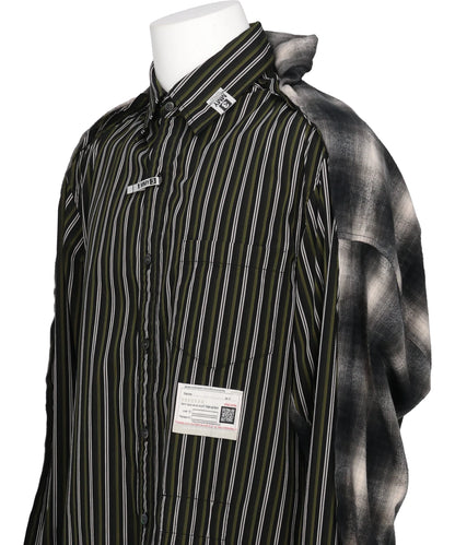 COMBINED CHECK × STRIPE SHIRT