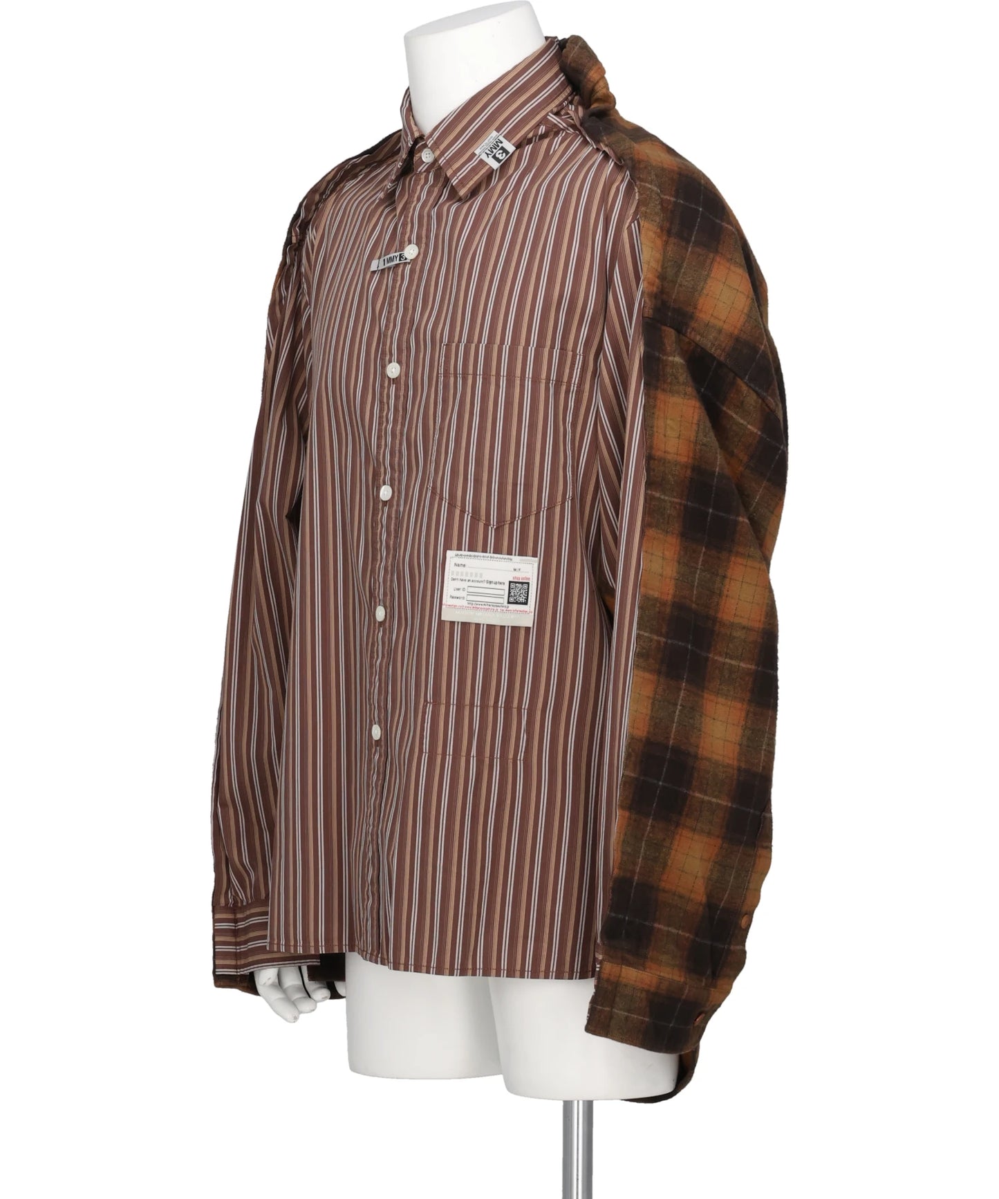COMBINED CHECK × STRIPE SHIRT