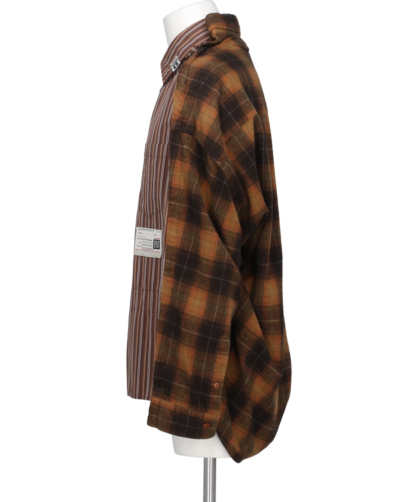 COMBINED CHECK × STRIPE SHIRT