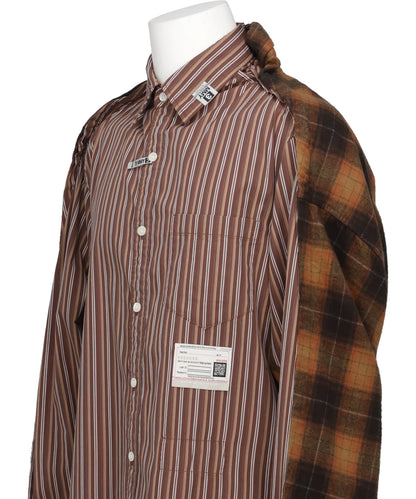 COMBINED CHECK × STRIPE SHIRT