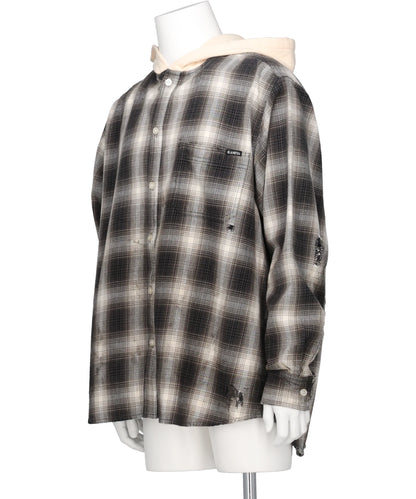 OG CHECK SUN-FADED HOODED SHIRT