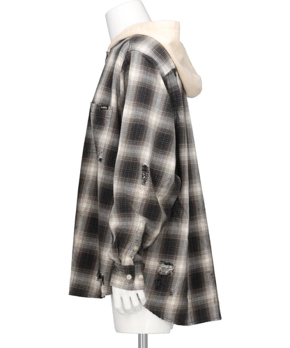 OG CHECK SUN-FADED HOODED SHIRT