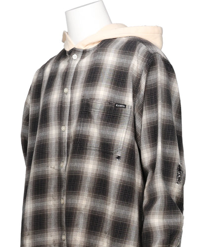 OG CHECK SUN-FADED HOODED SHIRT
