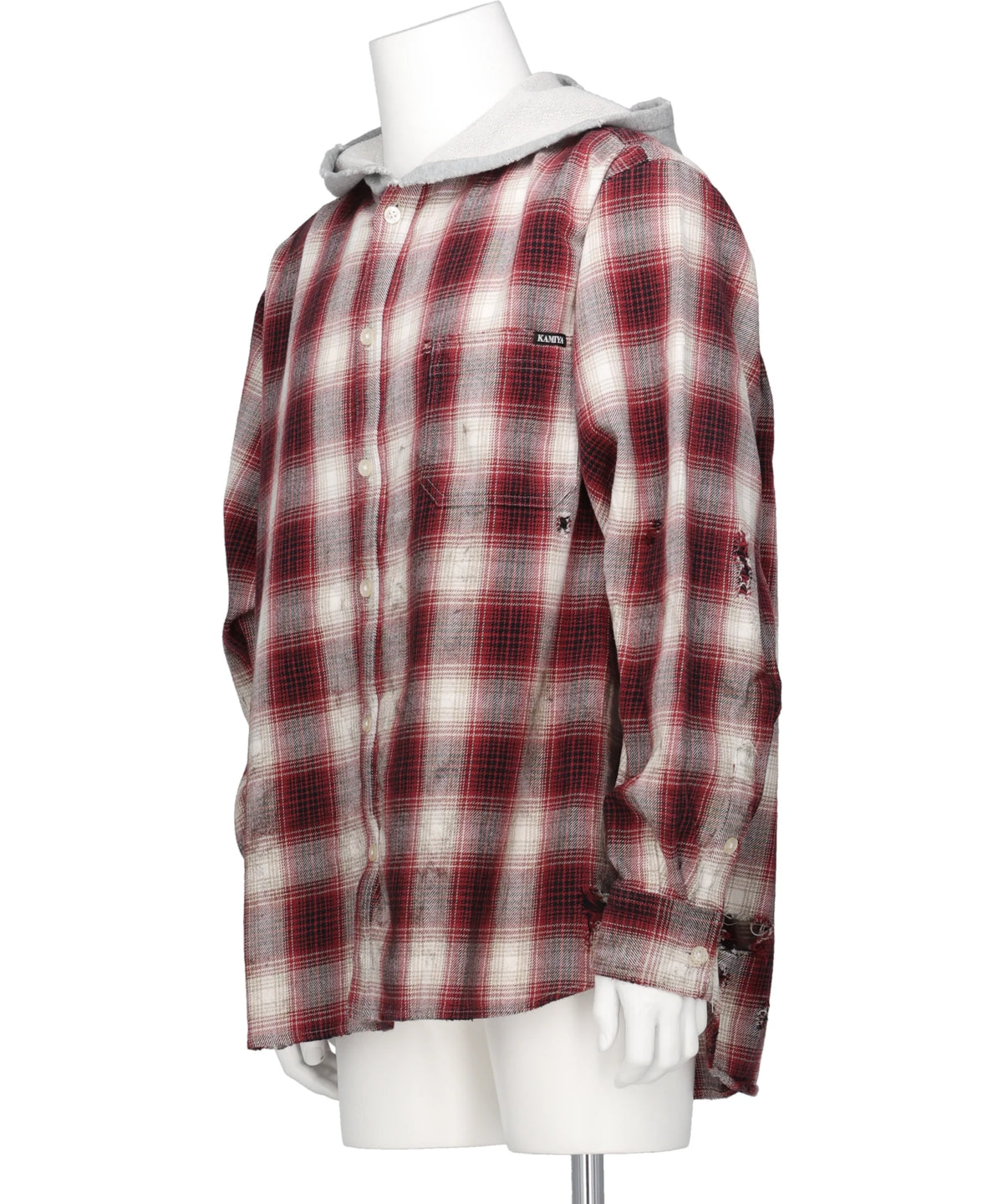 OG CHECK SUN-FADED HOODED SHIRT