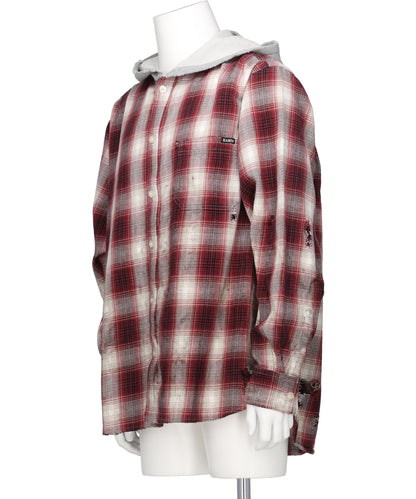 OG CHECK SUN-FADED HOODED SHIRT