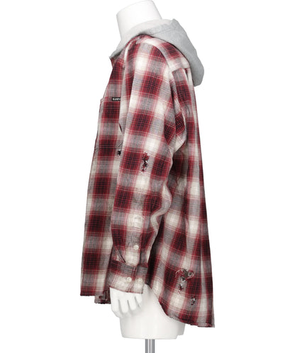 OG CHECK SUN-FADED HOODED SHIRT