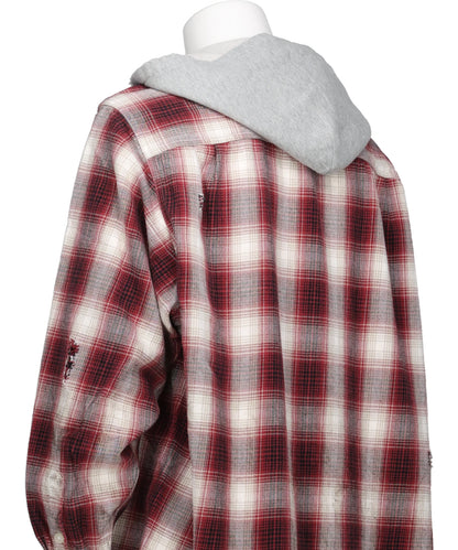 OG CHECK SUN-FADED HOODED SHIRT