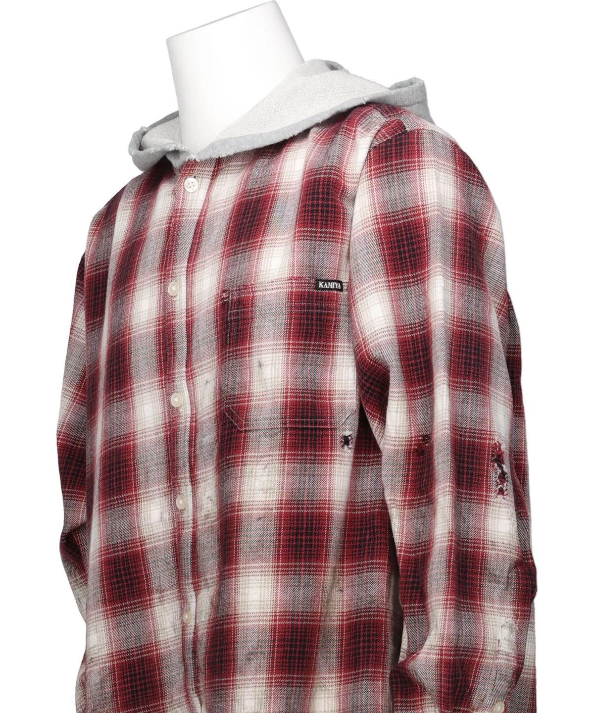 OG CHECK SUN-FADED HOODED SHIRT