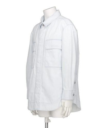 DENIM SHIRT JACKET WITH CARGO POCKETS