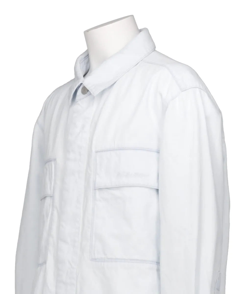 DENIM SHIRT JACKET WITH CARGO POCKETS