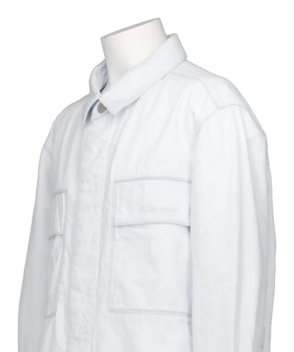 DENIM SHIRT JACKET WITH CARGO POCKETS