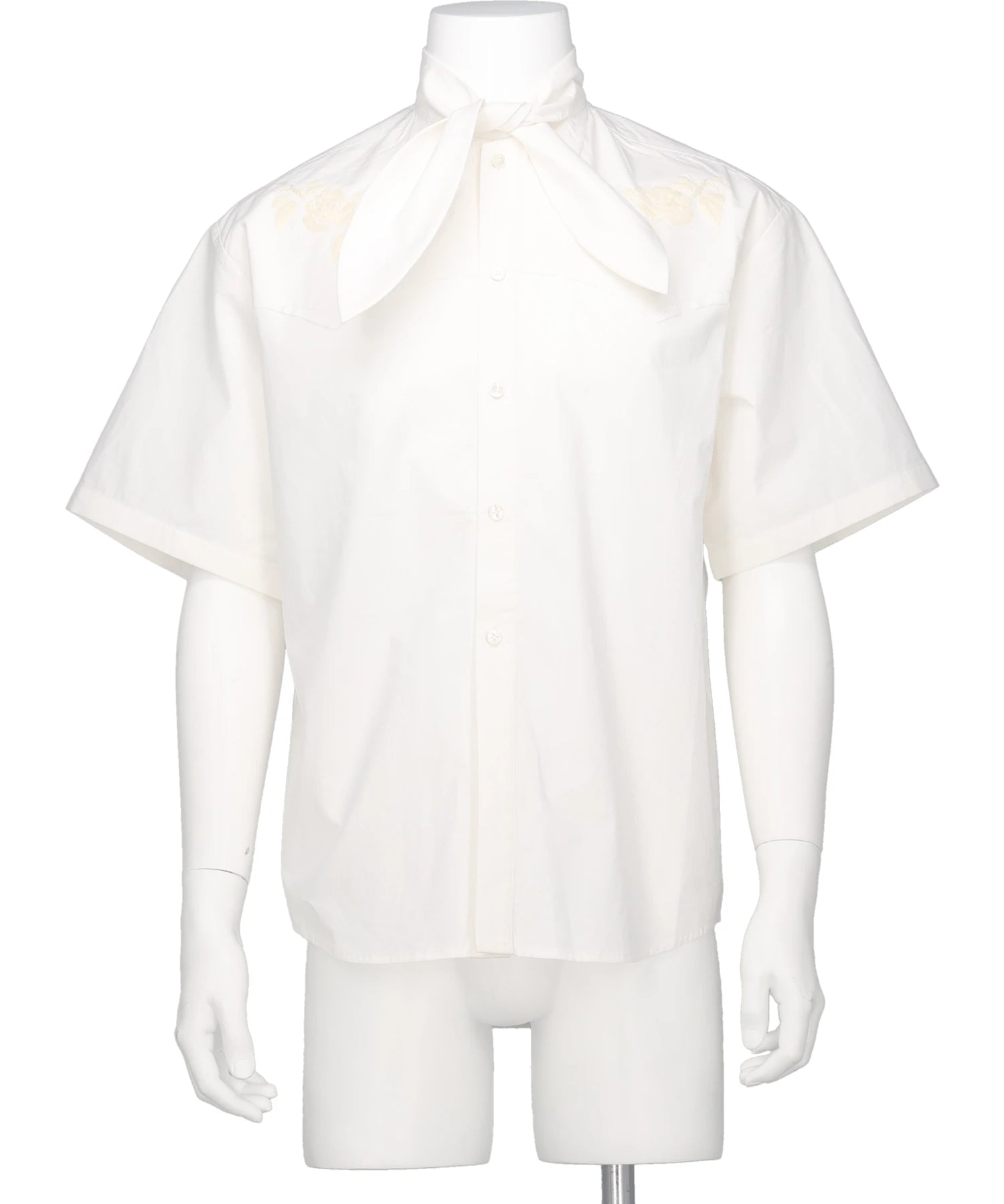 VIVIANO(ヴィヴィアーノ) 2026SS HAND EMBROIDERED RIBBON COLLAR S/S SHIRT *VM-SS26-SH02