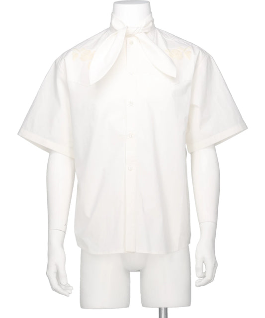 VIVIANO(ヴィヴィアーノ) 2026SS HAND EMBROIDERED RIBBON COLLAR S/S SHIRT *VM-SS26-SH02