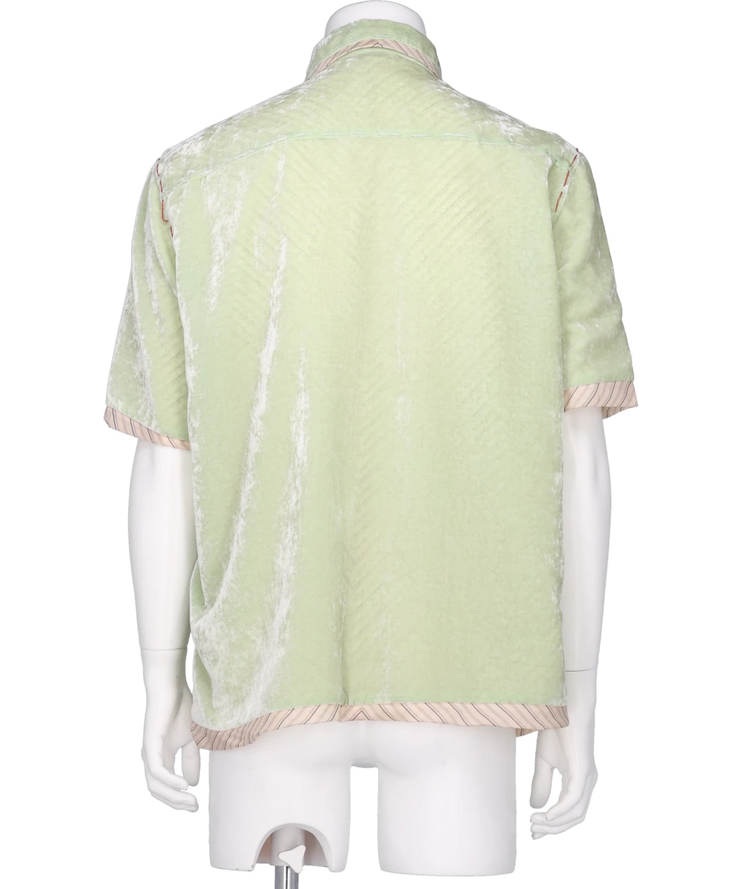 UNEVEN VELVET HALF SLEEVE SHIRT