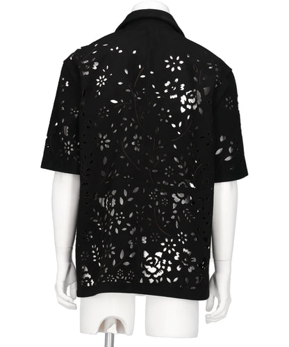 BANDANA HOLE LEATHER HALF SLEEVE SHIRT