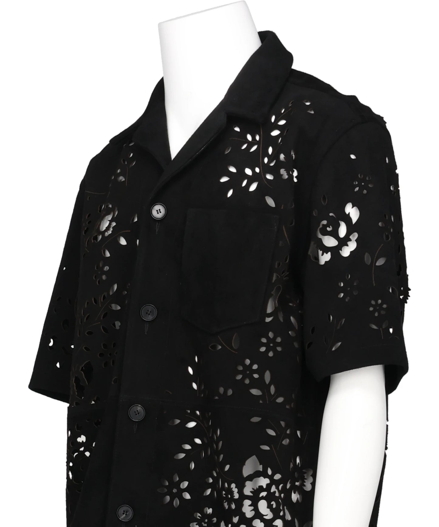 BANDANA HOLE LEATHER HALF SLEEVE SHIRT
