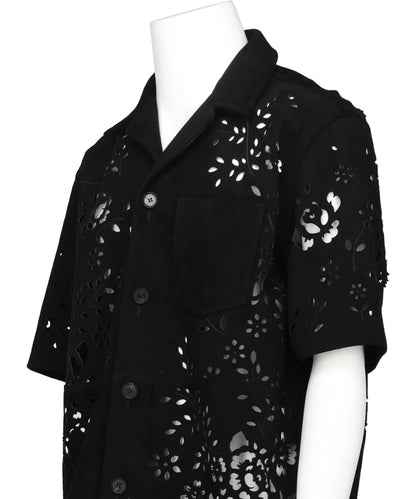 BANDANA HOLE LEATHER HALF SLEEVE SHIRT