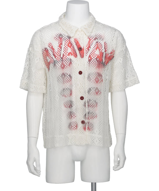 AVAVAV(アヴァヴァヴ) 2026SS SHORT SLEEVE PRINTED CROCHET SHIRT　S26N0849007