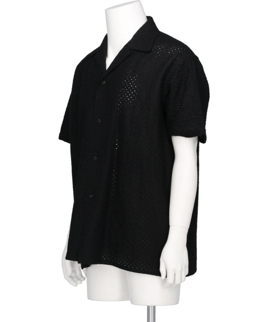 EMBROIDERY OPEN COLLAR SHIRT