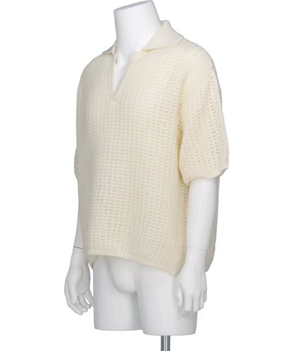 MESH KNIT SKIPPER POLO SHIRT