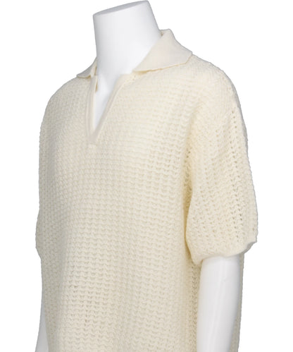 MESH KNIT SKIPPER POLO SHIRT