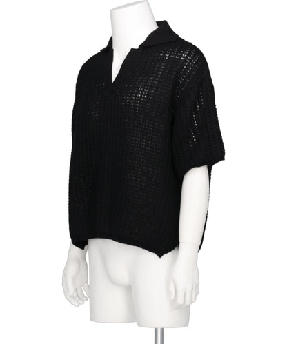 MESH KNIT SKIPPER POLO SHIRT