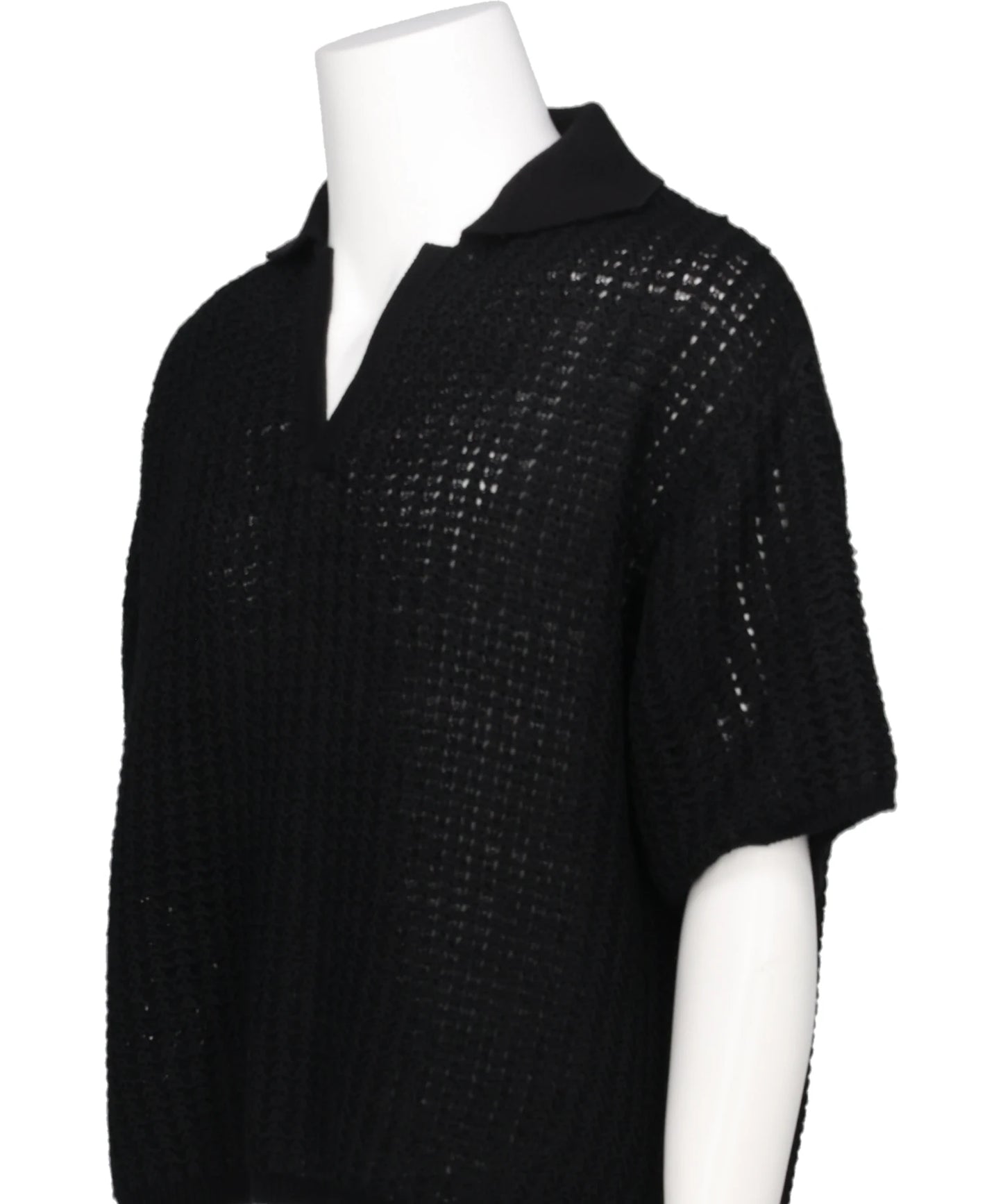 MESH KNIT SKIPPER POLO SHIRT