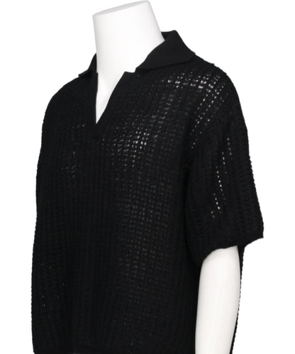 MESH KNIT SKIPPER POLO SHIRT