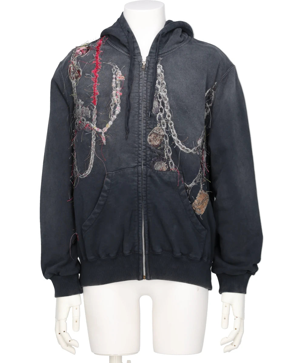 doublet(ダブレット) EMBROIDERED CHAIN ZIP-UP HOODIE