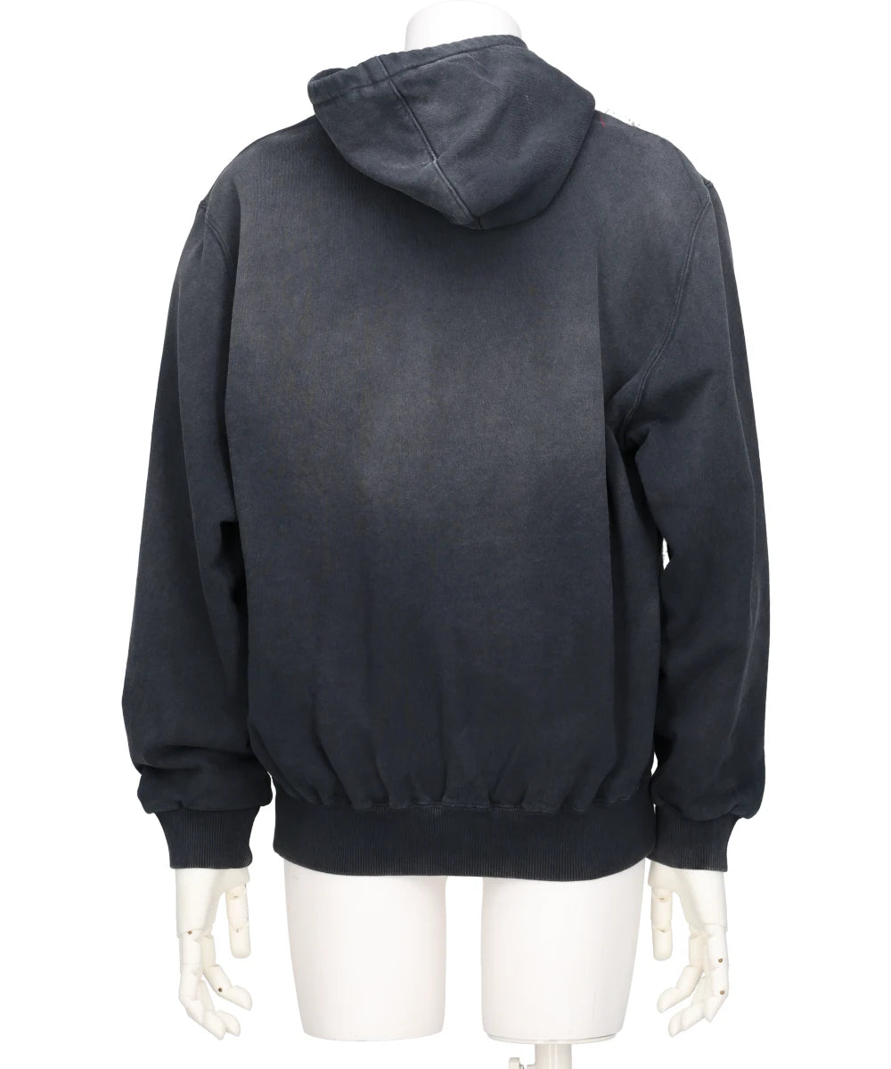 EMBROIDERED CHAIN ZIP-UP HOODIE