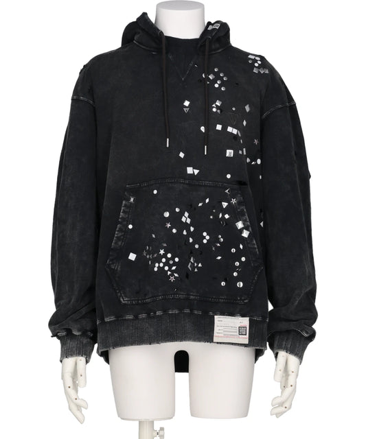 EMBELLISHED BLEACHED HOODIE