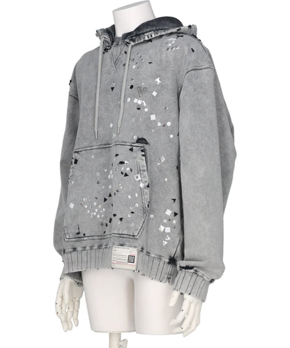 EMBELLISHED BLEACHED HOODIE