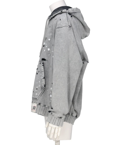 EMBELLISHED BLEACHED HOODIE