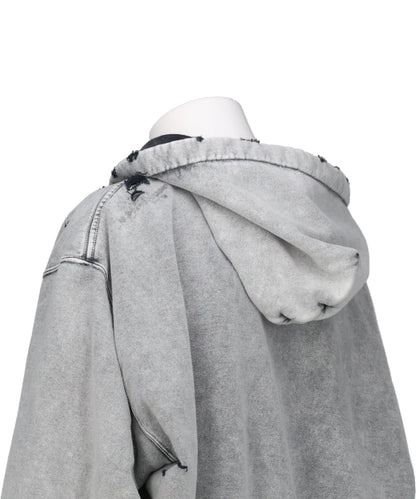 EMBELLISHED BLEACHED HOODIE