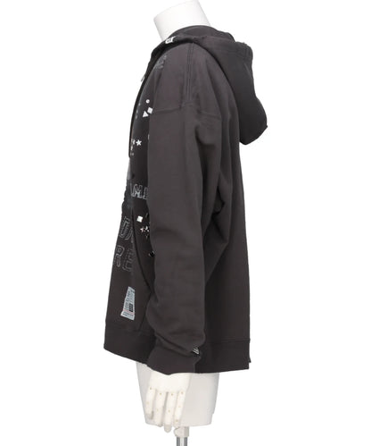 EMBELLISHED DISTRESSED PARKA