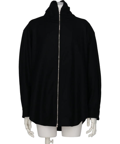 ZIP-UP HOODIE IN WOOL FLANNEL