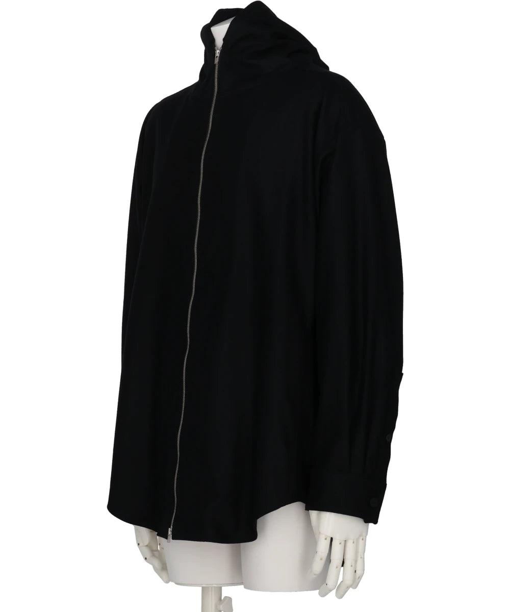 ZIP-UP HOODIE IN WOOL FLANNEL