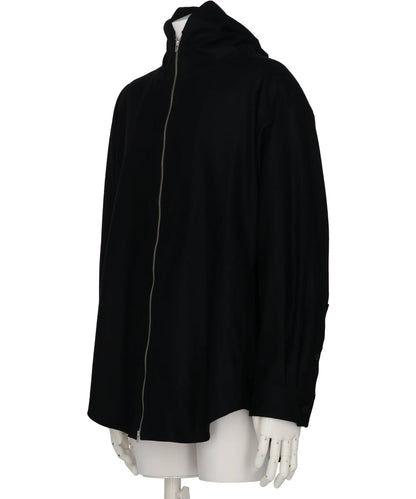 ZIP-UP HOODIE IN WOOL FLANNEL