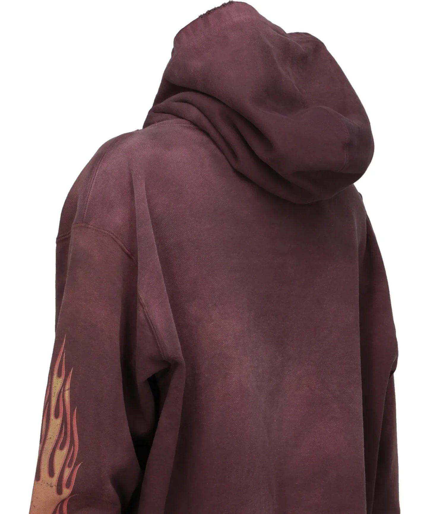 “SKULL FLAME”DISTRESSED ZIP HOODIE