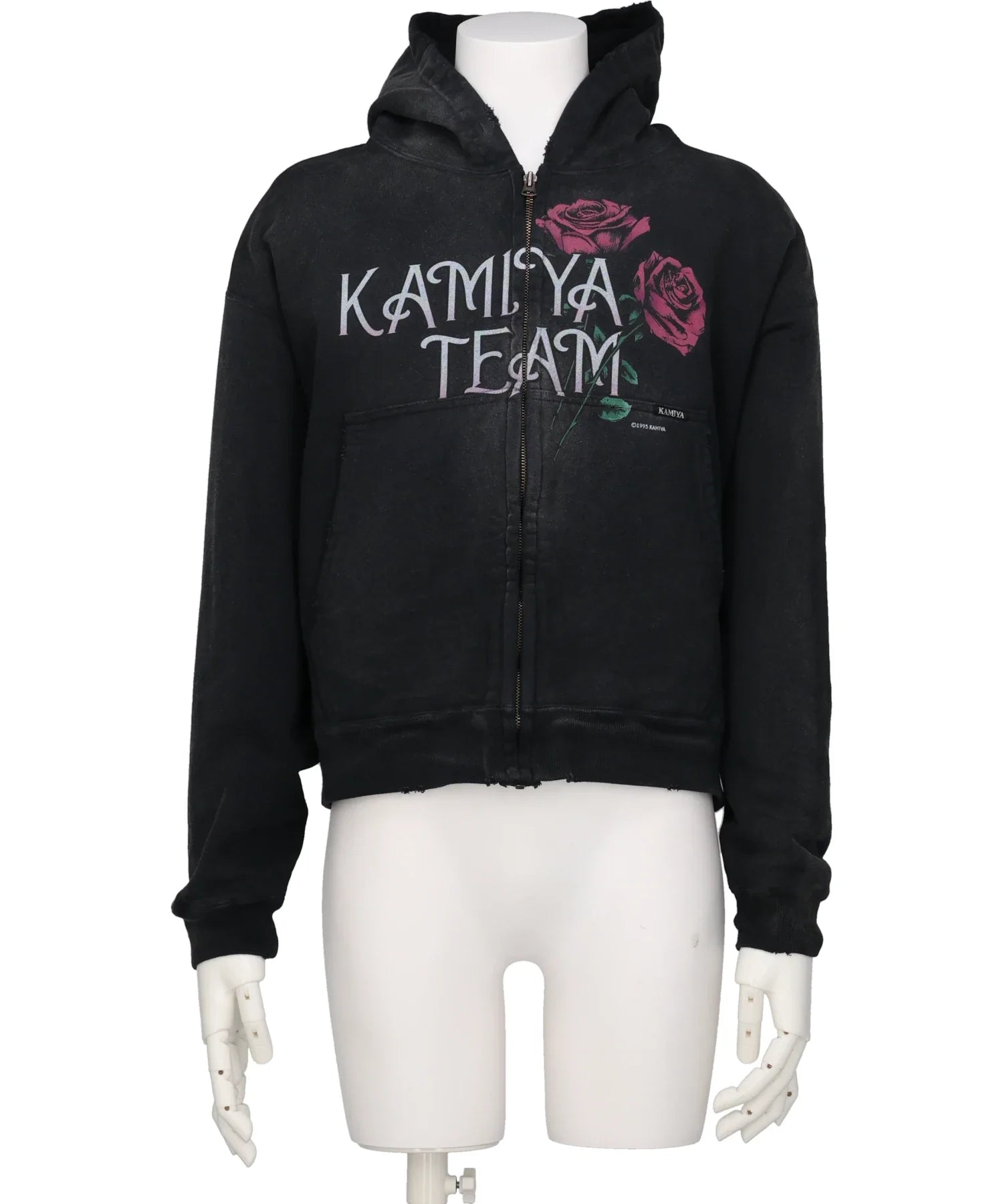 KAMIYA(カミヤ)“ROSE”DISTRESSED ZIP SHORT HOODIE