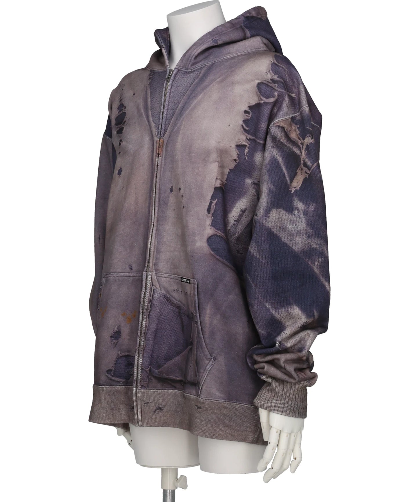 TROMPE L'OEIL PRINT ZIP HOODIE