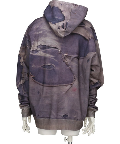 TROMPE L'OEIL PRINT ZIP HOODIE