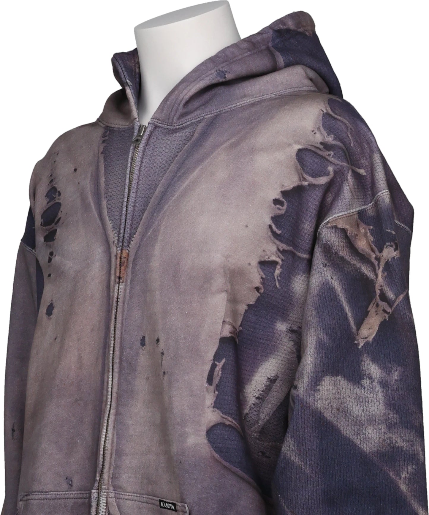 TROMPE L'OEIL PRINT ZIP HOODIE