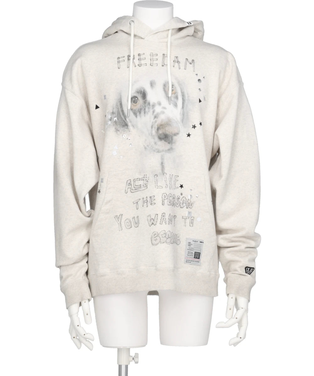 EMBELLISHED DISTRESSED HOODIE