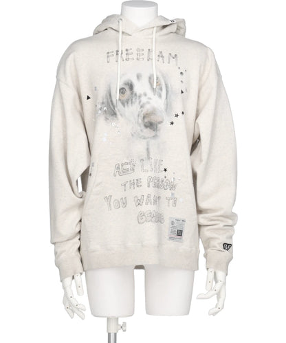 EMBELLISHED DISTRESSED HOODIE