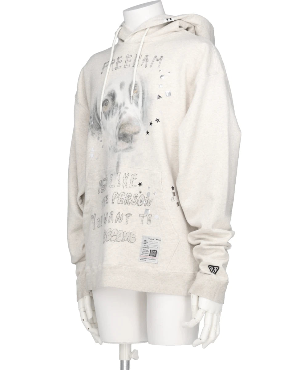 EMBELLISHED DISTRESSED HOODIE