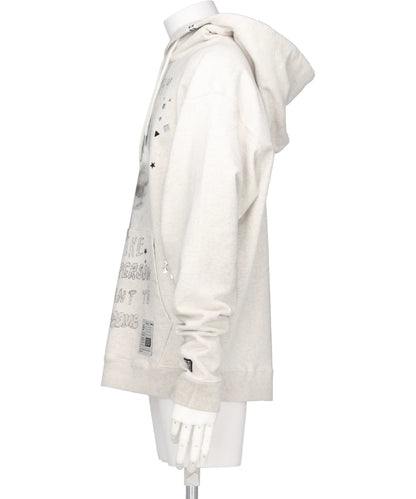 EMBELLISHED DISTRESSED HOODIE