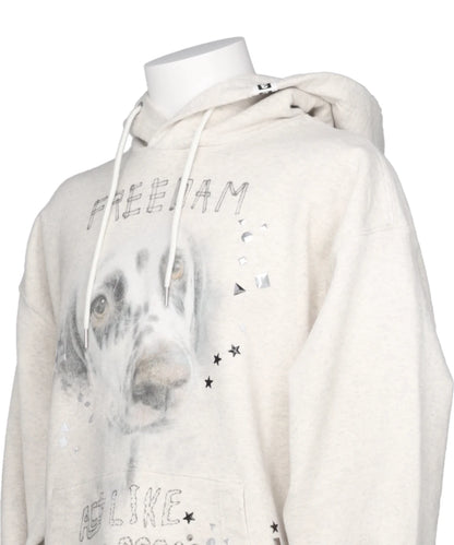 EMBELLISHED DISTRESSED HOODIE