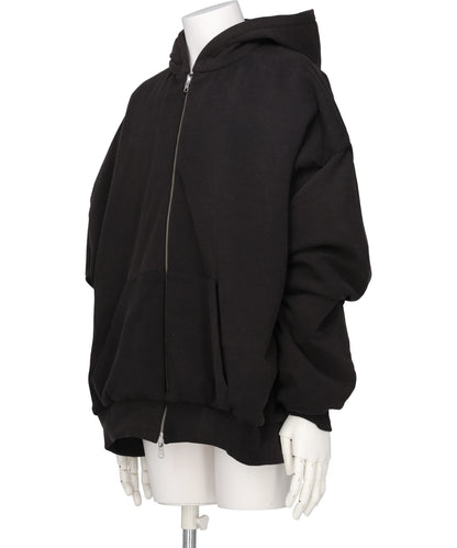 QUILTED SILK LINING HOODIE